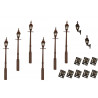 LML-VPGBK DCC Concepts 4mm Scale Gas Lamps Value Pack - Black (2x Wall Lamps, 6x Street/Platform Lamps)
