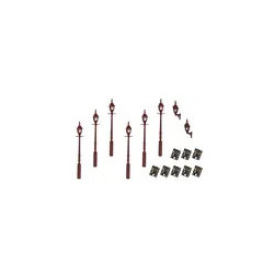 LML-VPGMR DCC Concepts 4mm Scale Gas Lamps Value Pack – Maroon (2x Wall Lamps, 6x Street/Platform Lamps)