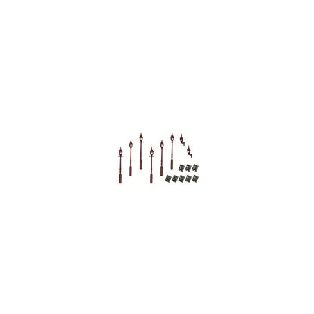 LML-VPGMR DCC Concepts 4mm Scale Gas Lamps Value Pack – Maroon (2x Wall Lamps, 6x Street/Platform Lamps)