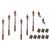 LML-VPGMR DCC Concepts 4mm Scale Gas Lamps Value Pack – Maroon (2x Wall Lamps, 6x Street/Platform Lamps)