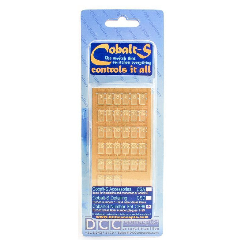 DCC Concepts Cobalt-S Numbers Etched Brass (Numbers 1~99)