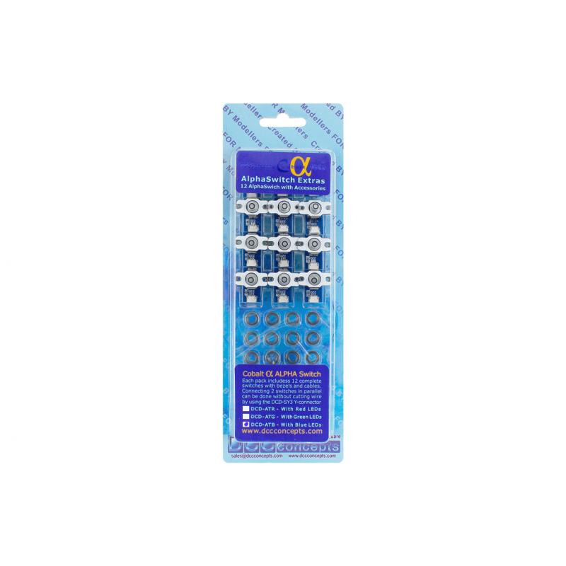 DCC Concepts Cobalt AlphaSwitch Add-on Pack Blue (12 Pack)
