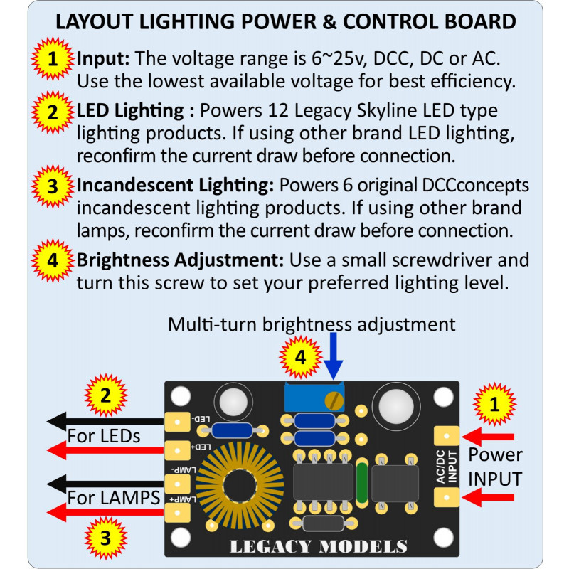 DCC Concepts Legacy Lighting Accessories Light Control PCBs LED Lamp (Single)